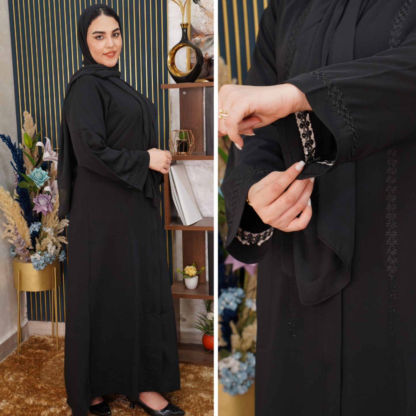 عباية إماراتية طرز بالفولار