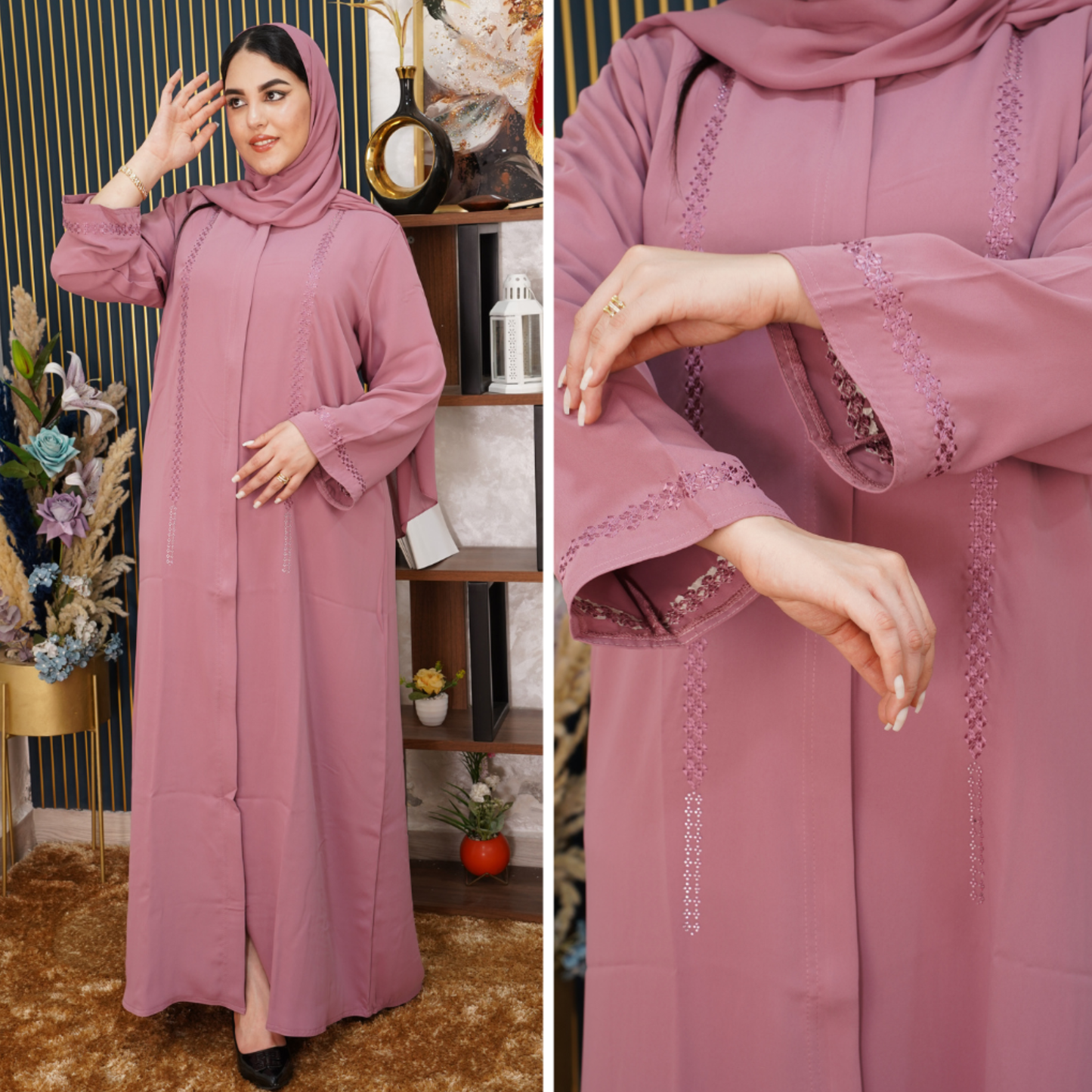 عباية إماراتية طرز بالفولار